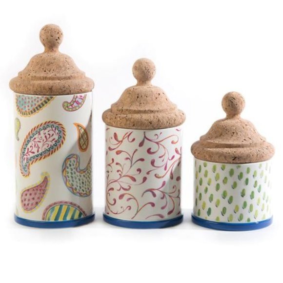 **SOLD**Mackenzie-Childs- Carnaby Canister-Large - Picture 2 of 3